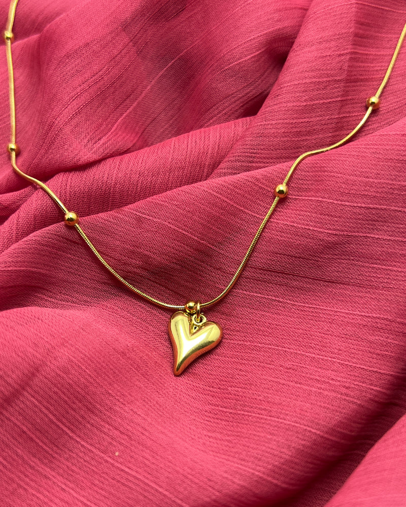Golden Heart Pendant Neck Chain for Women