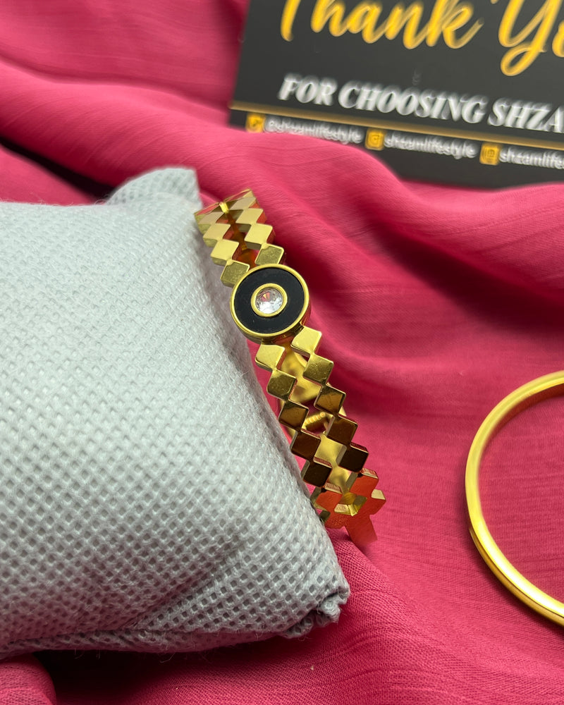 Elegant Gold Tone Cuff Bracelet