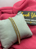 Premium Crystal Tennis Gold Plated Finish Bracelet for Women