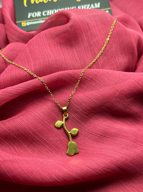 Golden Rose Pendant Neck Chain for Women