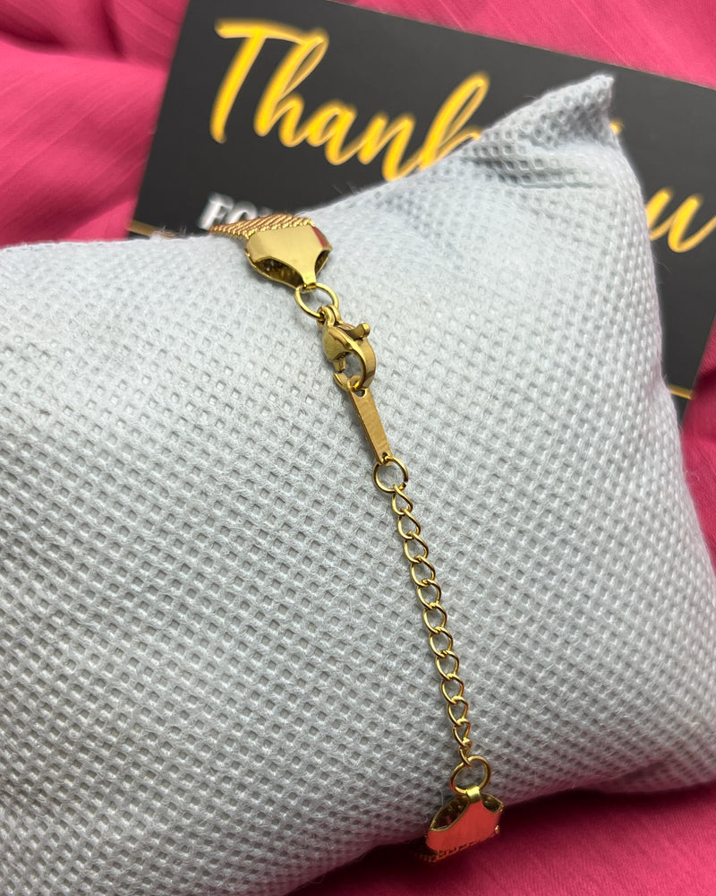 Premium Crystal Tennis Gold Plated Finish Bracelet for Women