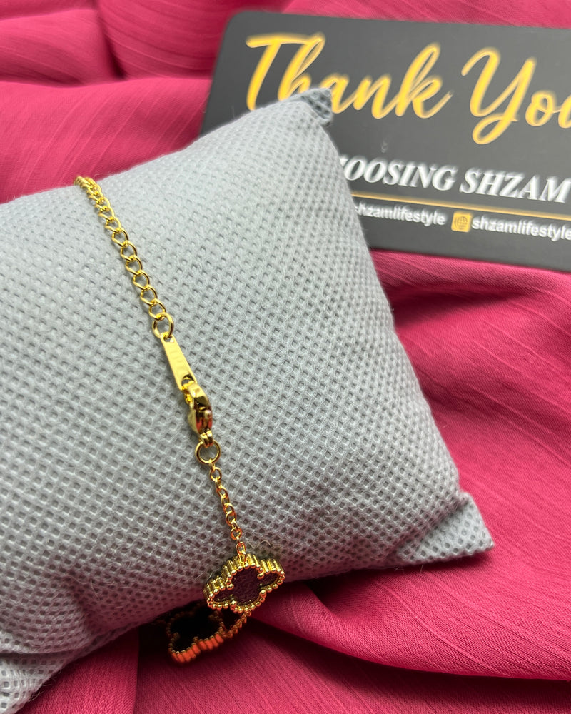 Luxury Clover Charm Gold Plated Adjustable Bracelet
